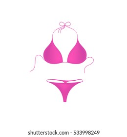 Bikini suit in pink design