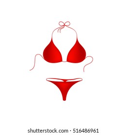Bikini suit in red design 