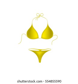 Bikini suit in yellow design