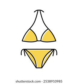 bikini summer clothes for swimming color icon vector. bikini summer clothes for swimming sign. isolated symbol illustration