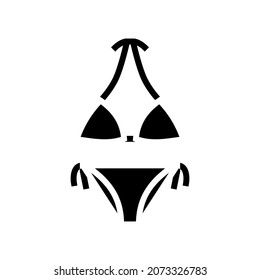 bikini summer clothes for swimming glyph icon vector. bikini summer clothes for swimming sign. isolated contour symbol black illustration