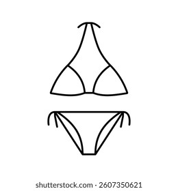 bikini summer clothes for swimming line icon vector. bikini summer clothes for swimming sign. isolated contour symbol black illustration