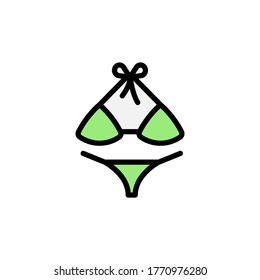 Bikini, summer icon. Simple color with outline vector elements of vacation icons for ui and ux, website or mobile application