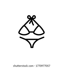 Bikini, summer icon. Simple line, outline vector elements of vacation icons for ui and ux, website or mobile application