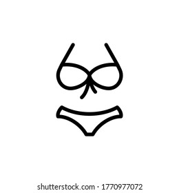 Bikini, icono de verano. Línea simple, contorno vectorial elementos de iconos de vacaciones para ui y ux, sitio web o aplicación móvil