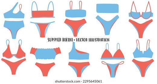Bikini summer set vector illustration