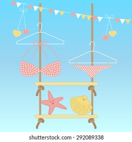 Bikini in summer. Vector illustration