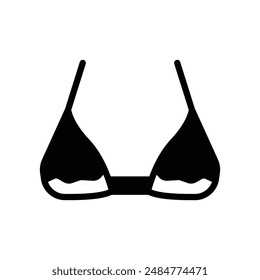 bikini traje de baño icono de estilo sólido