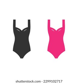 Diseño Del Vector De Icono De Bikini Y Swimsuit.