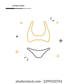 Bikini And Swimsuit Icon Vector Design.