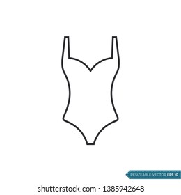 Bikini, Swimsuit Icon Vector Template Flat Design Illustration Design