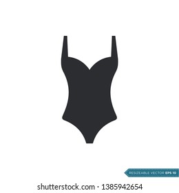 Bikini, Swimsuit Icon Vector Template Flat Design Illustration Design