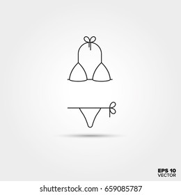 Bikini swimsuit Line Icon Vector