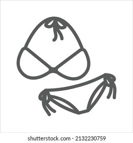 Icono de línea simple de verano del traje de baño bikini