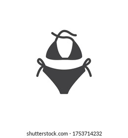 Bikini swimsuit vector icon. filled flat sign for mobile concept and web design. Woman swimsuit glyph icon. Symbol, logo illustration. Vector graphics