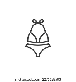 Bikini swimwear line icon. linear style sign for mobile concept and web design. Bikini and bra outline vector icon. Symbol, logo illustration. Vector graphics