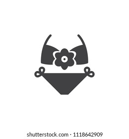 Bikini swimwear vector icon. filled flat sign for mobile concept and web design. Women's swimsuit simple solid icon. Symbol, logo illustration. Pixel perfect vector graphics