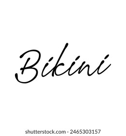 texto de bikini sobre fondo blanco.