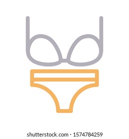 bikini vector color line icon 