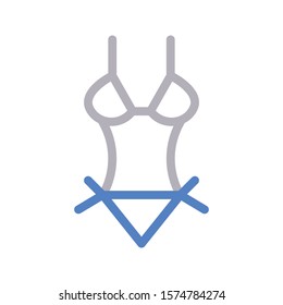 bikini vector color line icon 
