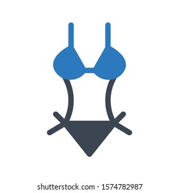 bikini vector glyph color icon 