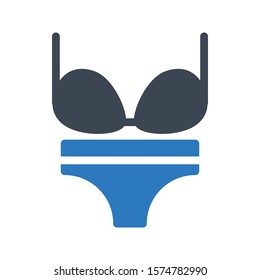 bikini vector glyph color icon 