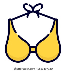 icono del vector bikini. estilo de esquema coloreado para Web y Mobile.