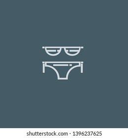 Bikini vector icon. Bikini concept stroke symbol design. Thin graphic elements vector illustration, outline pattern for your web site design, logo, UI. EPS 10.
