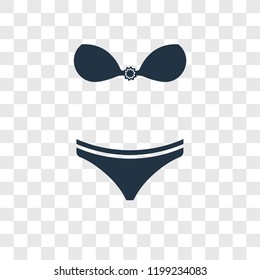 Bikini vector icon isolated on transparent background, Bikini transparency logo concept