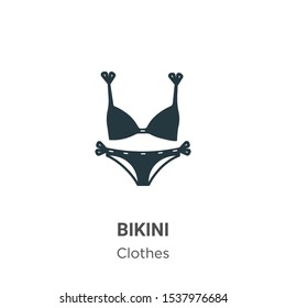 Bikini vector icon on white background. Flat vector bikini icon symbol sign from modern clothes collection for mobile concept and web apps design.