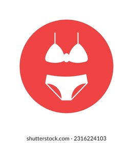 Icono de vector de bikini con colores de fondo de moda que pueden editar o modificar fácilmente

