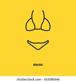Bikini vector icon. Women beach clothes sign. Summer vacation symbol.