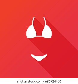 Bikini vector icon. Women beach clothes sign. Summer vacation symbol