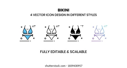 Bikini Vector illustration icons in different style