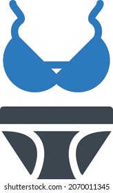 bikini Vector illustration on a transparent background. Premium quality symbols. Glyphs  vector icon for concept and graphic design.
