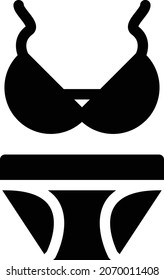 ilustración bikini Vector sobre un fondo transparente. Símbolos de calidad premium. Icono vector glifos para concepto y diseño gráfico.
