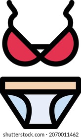 bikini Vector illustration on a transparent background. Premium quality symbols. Stroke vector icon for concept and graphic design.