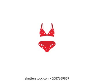 Bikini vector isolated icon. Emoji illustration. Swimwear vector emoticon
