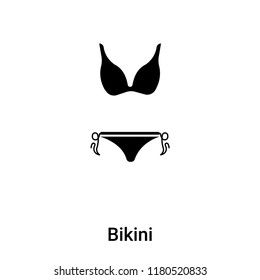Bikini icon  vector isolated on white background, logo concept of Bikini  sign on transparent background, filled black symbol