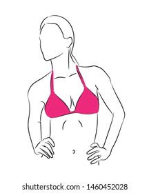 Bikini vector line art illustration.