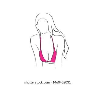 Bikini vector line art illustration.
