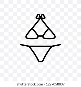 Bikini vector linear icon isolated on transparent background, Bikini transparency concept can be used for web and mobile