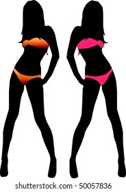 Bikini woman silhouette