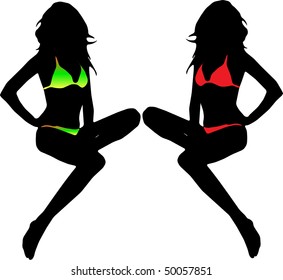 Bikini woman silhouette