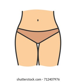 Bikini zone color icon. Isolated vector illustration