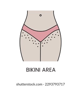 Bikini zone icon in vector, illustration for intimate area epilation services