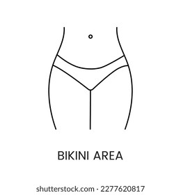 Bikini zone line icon in vector, illustration for intimate area epilation services.