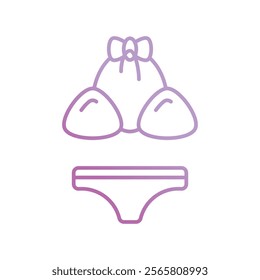 bikni icon with white background vector stock illustration