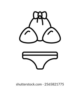 bikni icon with white background vector stock illustration