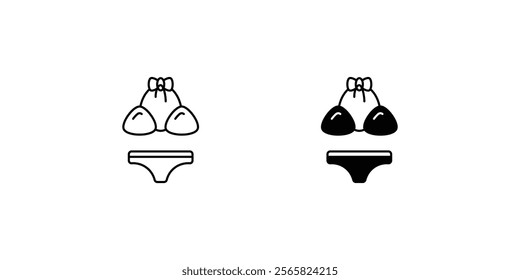 bikni icon with white background vector stock illustration